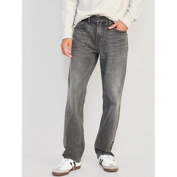 Old Navy Loose Built In Flex Jeans Mens 30x34 Faded Gray Stretch NEW